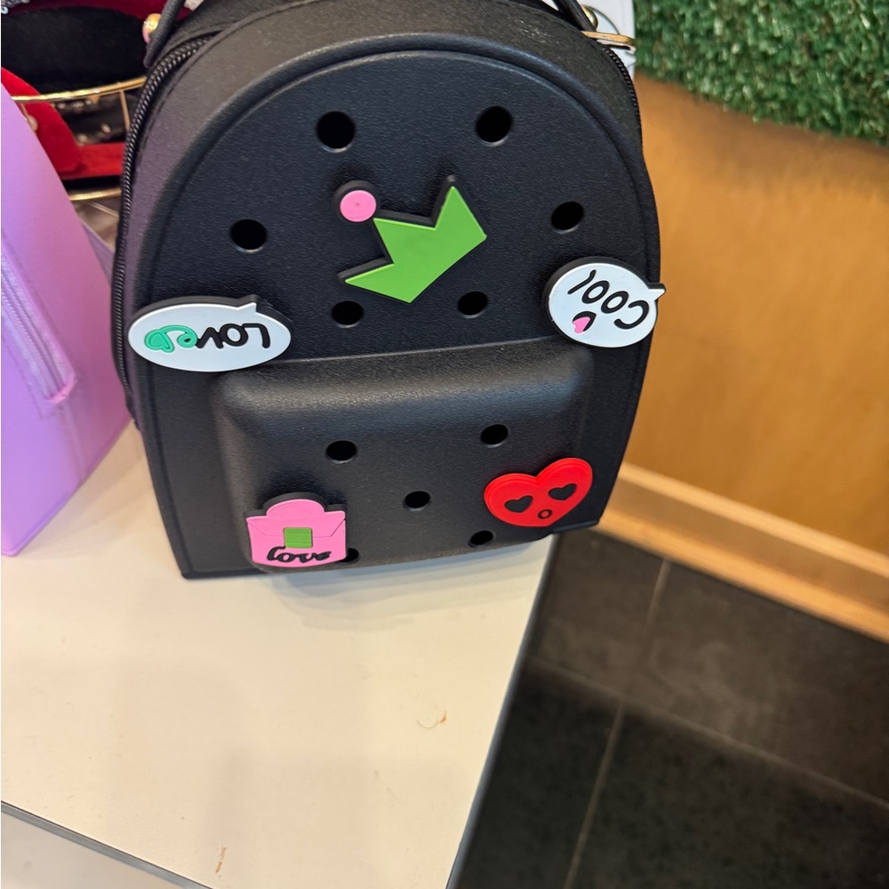 Kids Black Backpack with Fun Pins